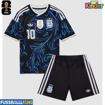 Argentinien Lionel Messi #10 Auswärts Trikotsatz Kinder EM 2024 Kurzarm (+ Kurze Hosen)